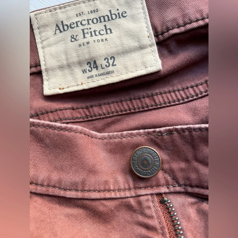 EUC Abercrombie & Fitch Men’s Skinny cotton pants 5 pocket brown Sz 34x32